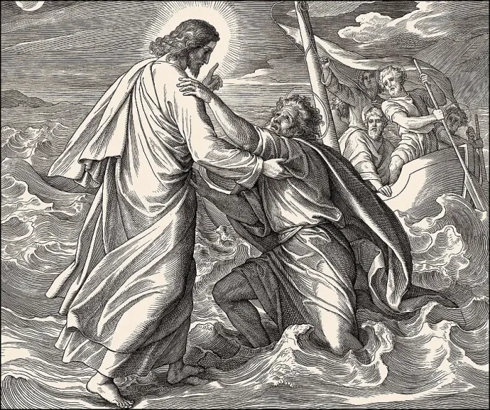 Framed Print : Jesus walking on the water, New Testament Framed Print : Jesus walking on the water, New Testament