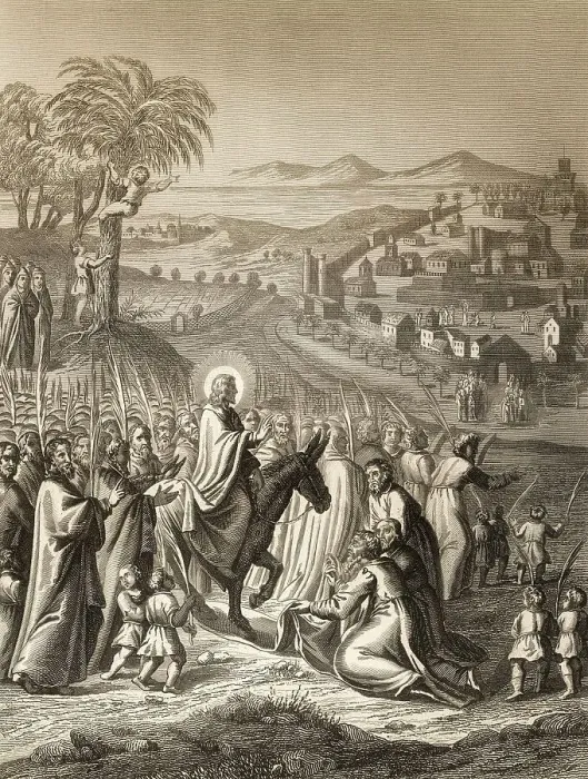 Framed Print : Jesus's triumphal entry into Jerusalem on Palm Sunday