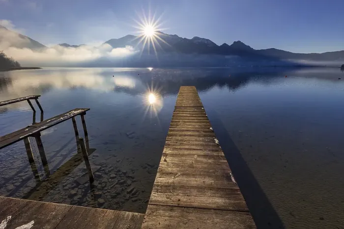 Framed Print : Jetty, boat dock, lake, reflection Framed Print : Jetty, boat dock, lake, reflection