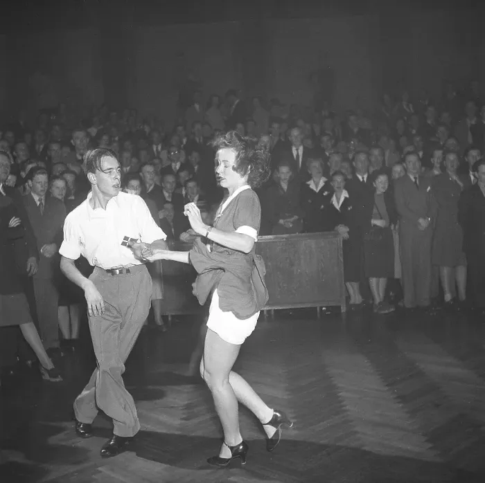 Framed Print : Jitterbug dance. A dance popularized in the United states and spread by American soldiers