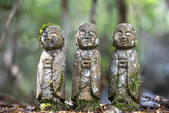 Framed Print : Jizo Statues, Koya, Ito-gun