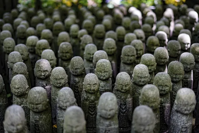 Framed Print : Many Jizos image. Shooting Location: Kamakura City