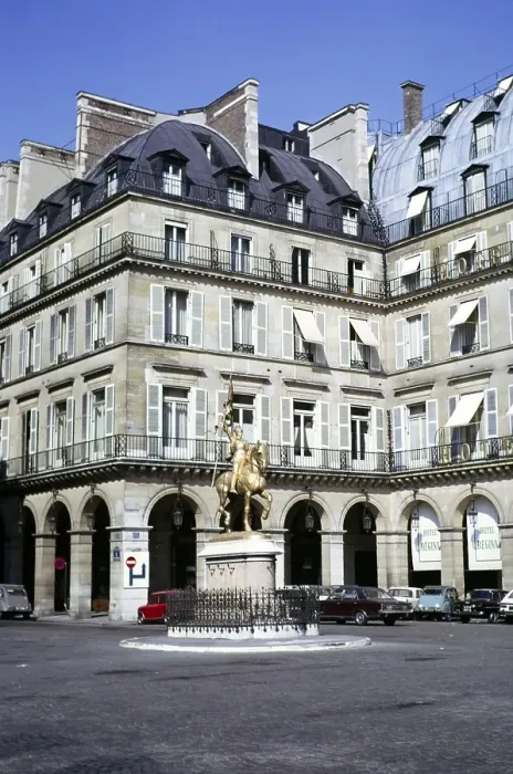 Framed Print : Joan of Arc statue, Hotel Regina, Paris, France 1971