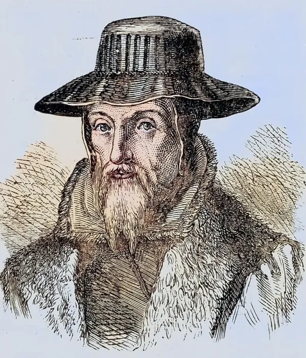 Framed Print : John Foxe, 1516-1587, English author of Foxe's Book of Martyrs