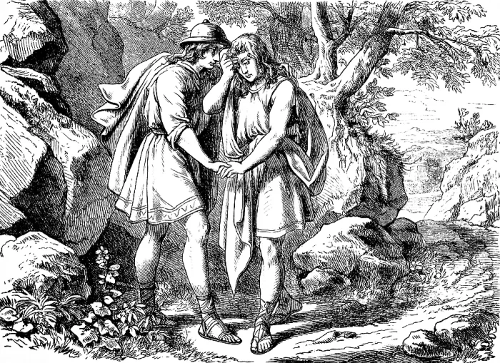 Framed Print : Jonathan spoke to David, Go in Peace