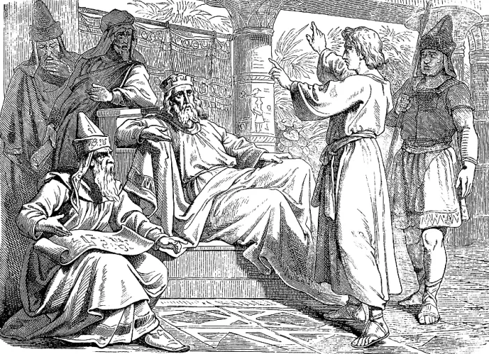Framed Print : Joseph interprets the pharaoh's dreams Framed Print : Joseph interprets the pharaoh's dreams