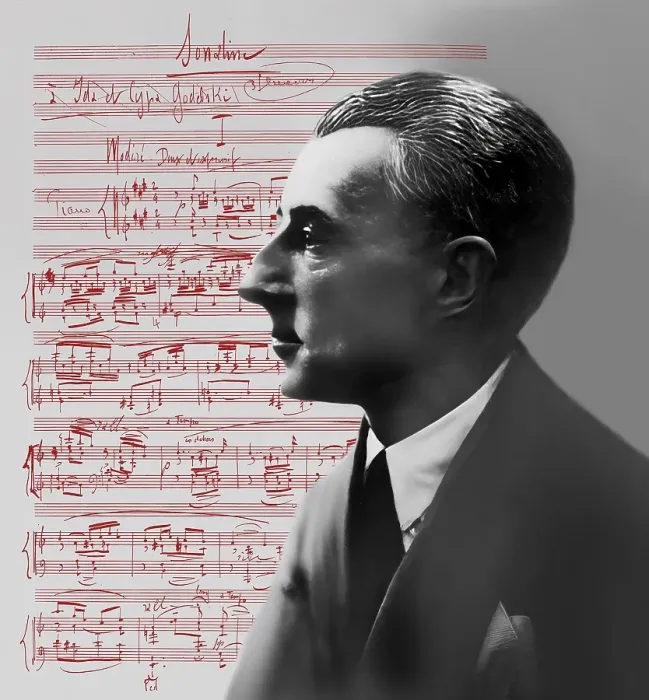 Framed Print : Joseph Maurice Ravel, 1875 - 1937, French composer, pianist and conductor, leading musician in Impressionism, 1925, sheet music from Sonatine, premier mouvement, 1905, digitally edited