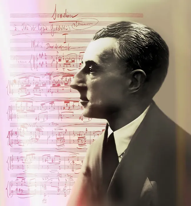 Framed Print : Joseph Maurice Ravel, 1875 - 1937, French composer, pianist and conductor, leading musician in Impressionism, 1925, sheet music from Sonatine, premier mouvement, 1905, digitally edited