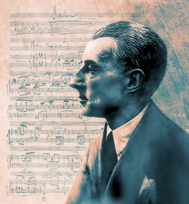 Framed Print : Joseph Maurice Ravel, 1875 - 1937, French composer, pianist and conductor, leading musician in Impressionism, 1925, sheet music from Sonatine, premier mouvement, 1905, digitally edited