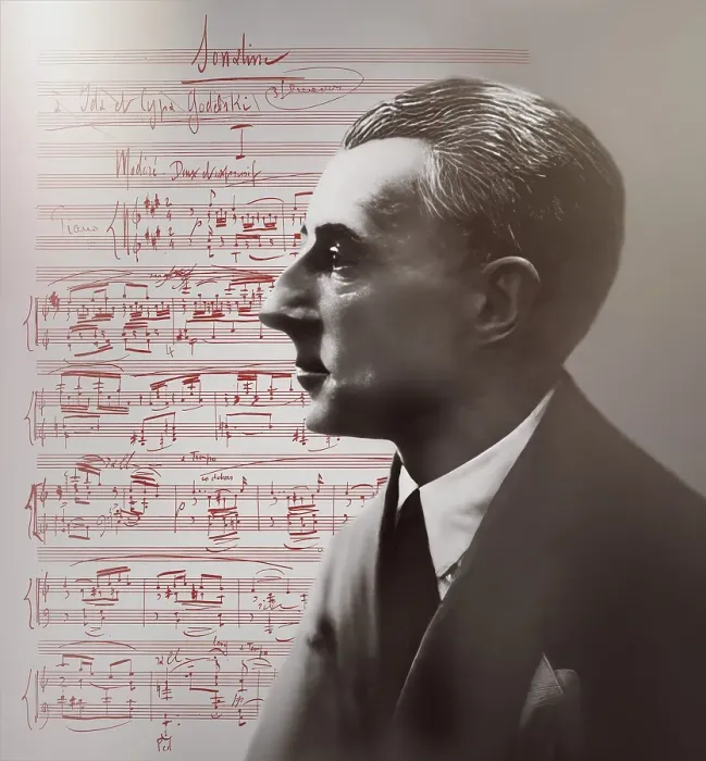 Framed Print : Joseph Maurice Ravel, 1875 - 1937, French composer, pianist and conductor, leading musician in Impressionism, 1925, sheet music from Sonatine, premier mouvement, 1905, digitally edited