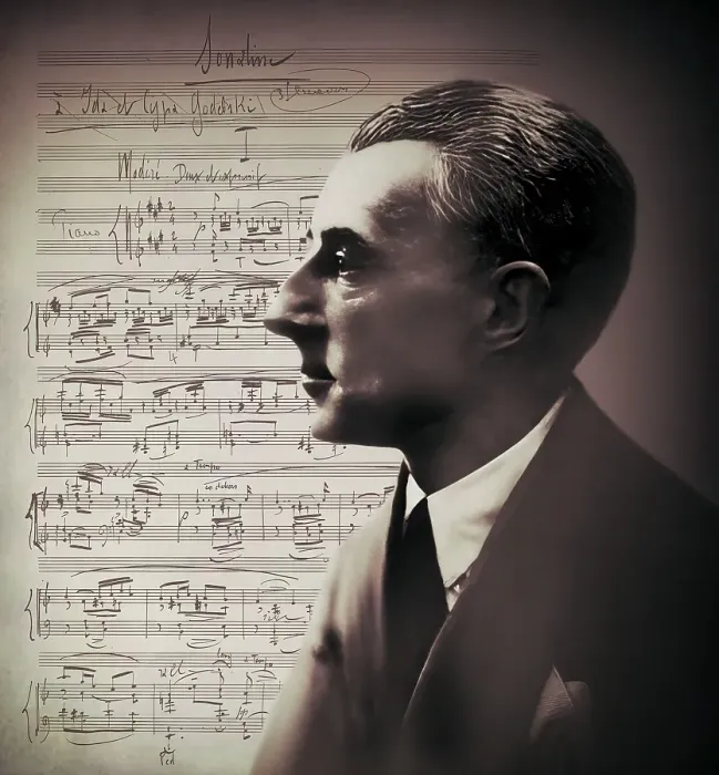 Framed Print : Joseph Maurice Ravel, 1875 - 1937, French composer, pianist and conductor, leading musician in Impressionism, 1925, sheet music from Sonatine, premier mouvement, 1905, digitally edited