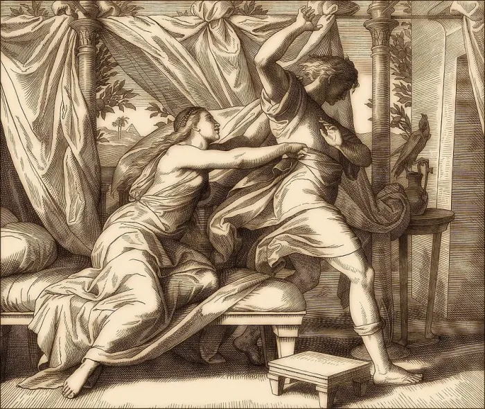 Framed Print : Joseph and Potiphar's Wife