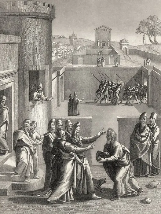 Framed Print : Judas Iscariot before Pontius Pilate Framed Print : Judas Iscariot before Pontius Pilate