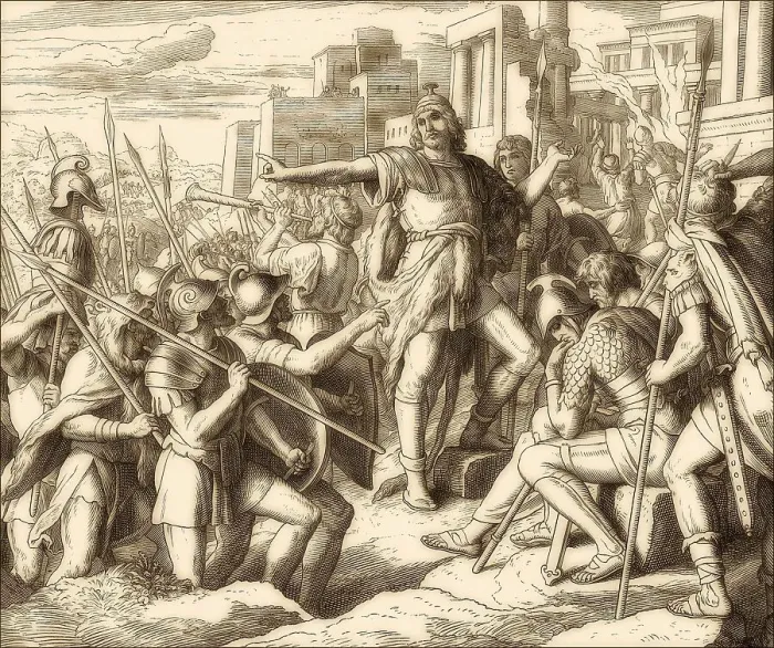 Framed Print : Judas Maccabee, Old Testament, by Julius Schnorr von Carolsfeld