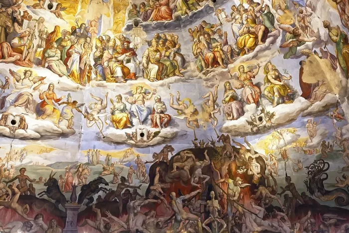 Framed Print : Last Judgement fresco by Vasari and Zuccari