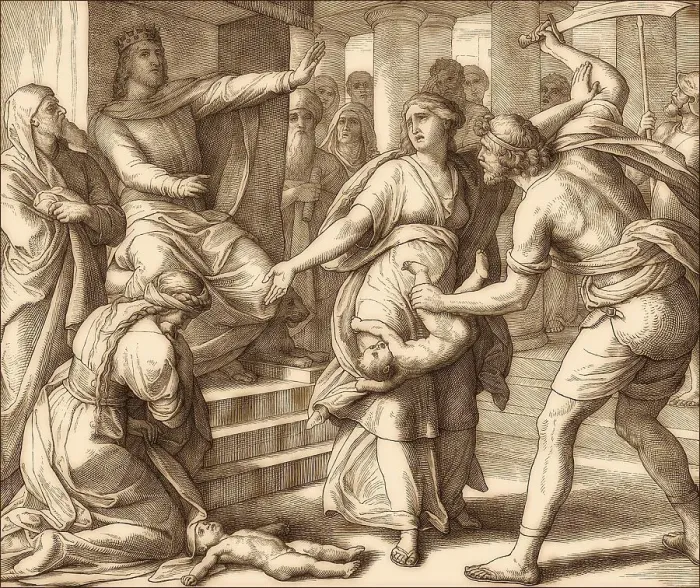 Framed Print : The Judgment of Solomon, Old Testament