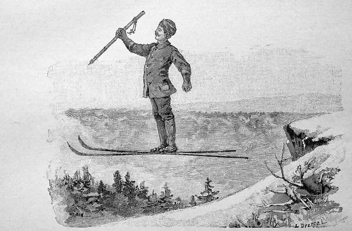 Framed Print : Jump with snowshoes, ski, Norway
