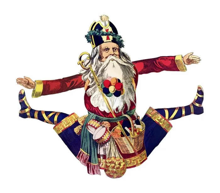 Framed Print : Jumping Santa Claus, historical illustration