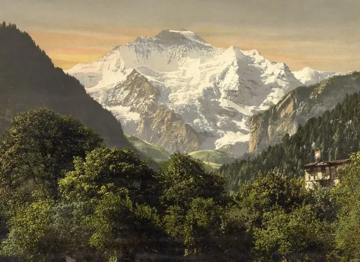 Framed Print : Jungfrau, vom Hohenweg, Bernese Oberland