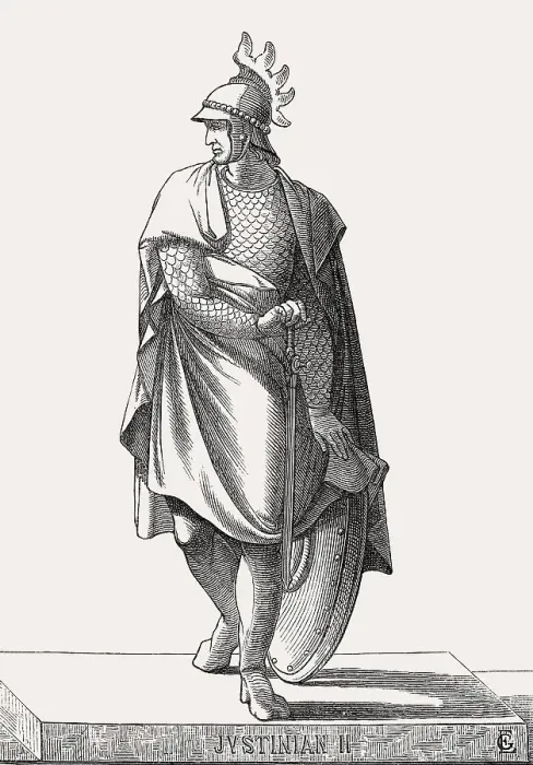 Framed Print : Justinian II, 668 -711, Byzantine Emperor from 685 to 695 and again from 705 to 711