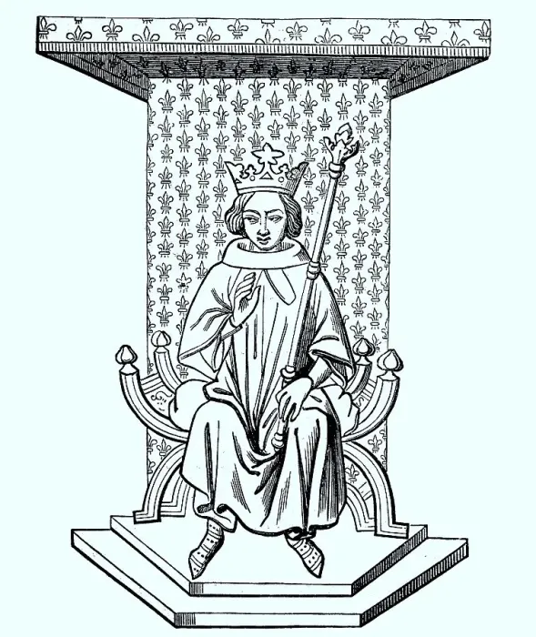 Framed Print : K on the Throne, after a XIVth century miniature from the National Library of Paris Framed Print : K on the Throne, after a XIVth century miniature from the National Library of Paris