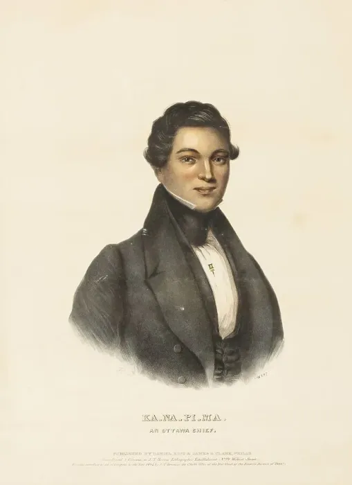 Framed Print : Ka-Na-Pi-Ma, An Ottawa Chief (1842)