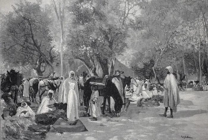 Framed Print : A Kabyle Market, Algeria, North Africa (1898) Framed Print : A Kabyle Market, Algeria, North Africa (1898)