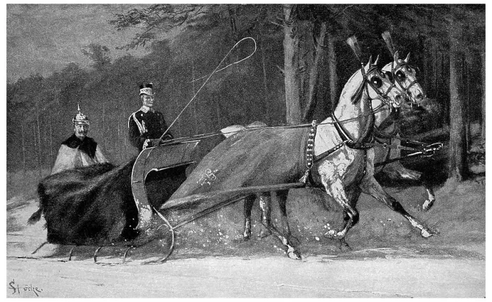 Framed Print : Kaiser Wilhelm II in a horse-drawn sledge Framed Print : Kaiser Wilhelm II in a horse-drawn sledge