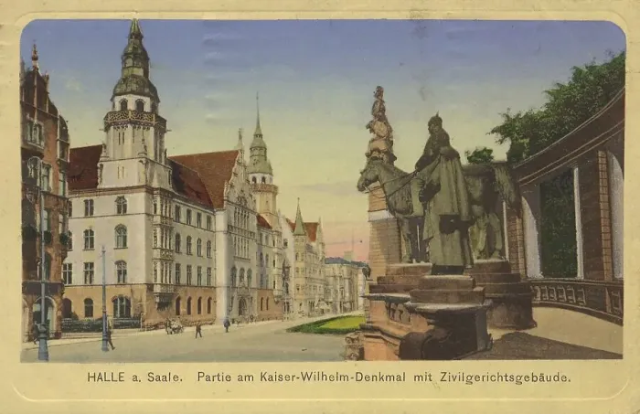 Framed Print : Kaiser Wilhelm Monument in Halle an der Saale