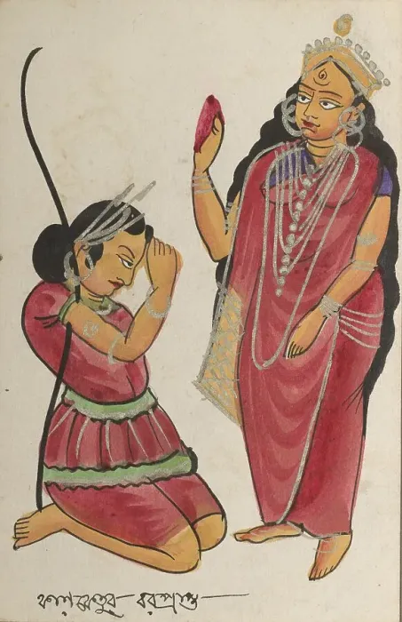 Framed Print : Kalaketu receiving a blessing from the Goddess Chandi