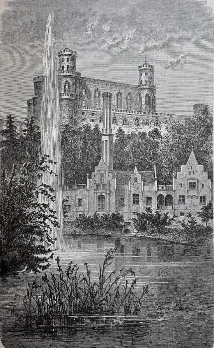 Framed Print : Kamenz Castle is a castle designed by Karl Friedrich Schinkel in neo-Gothic style near the village of Kamenz