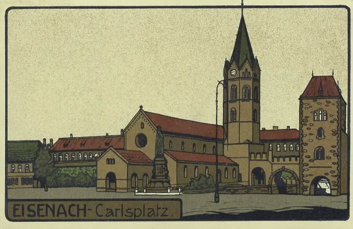 Framed Print : Karlsplatz in Eisenach, Thuringia Framed Print : Karlsplatz in Eisenach, Thuringia