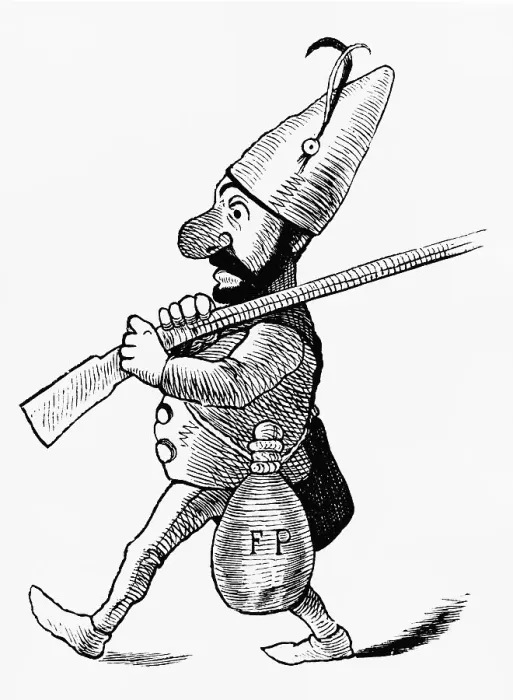 Framed Print : Kasperl Larifari going hunting with a gun and a bottle of spirits
