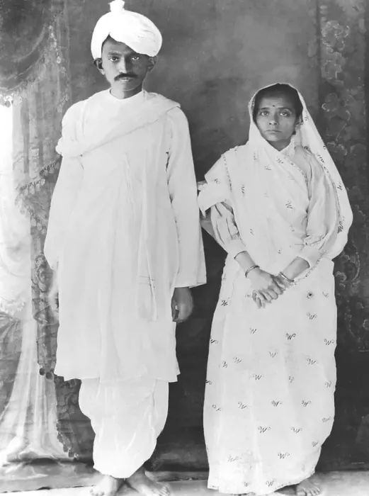 Framed Print : Kasturba and Mahatma Gandhi shortly after their return to India, 1915