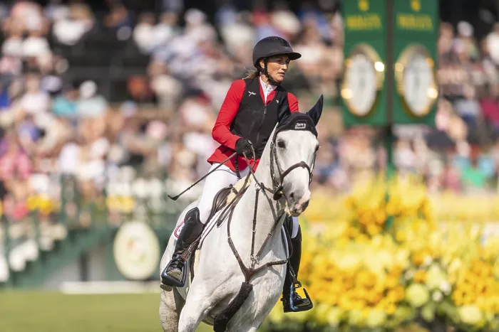 Framed Print : Katharina Rhomberg of Austria, riding Colestus Cambridge
