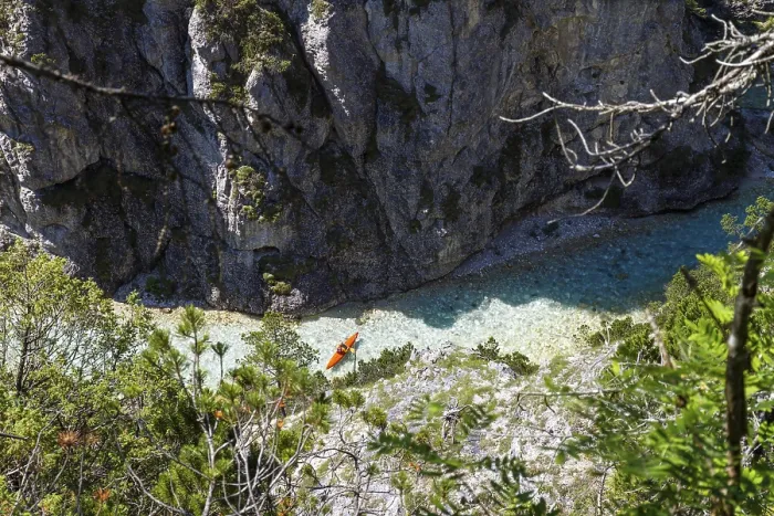 Framed Print : Kayaking in the upper reaches of the Isar