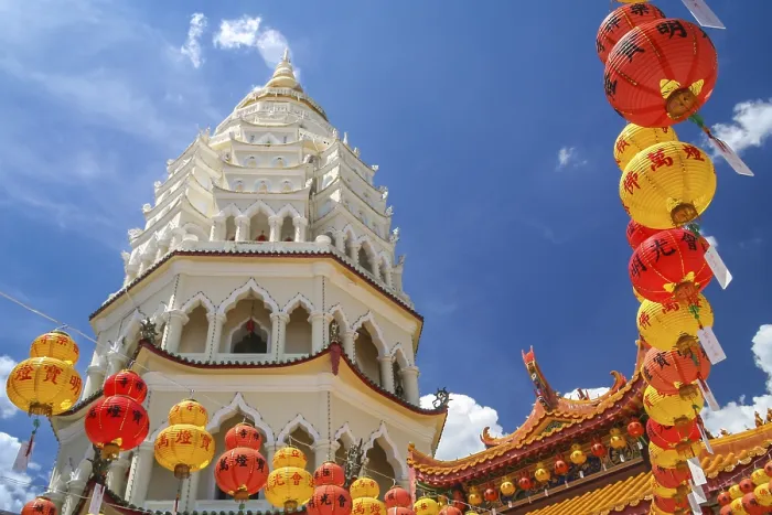 Framed Print : Kek Lok Si Temple decorated for the Chinese New Year celebrations