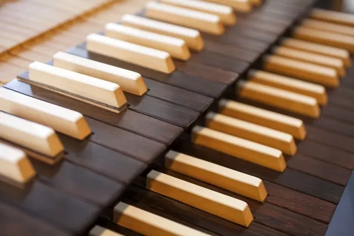 Framed Print : Keyboard of a pipe organ Framed Print : Keyboard of a pipe organ