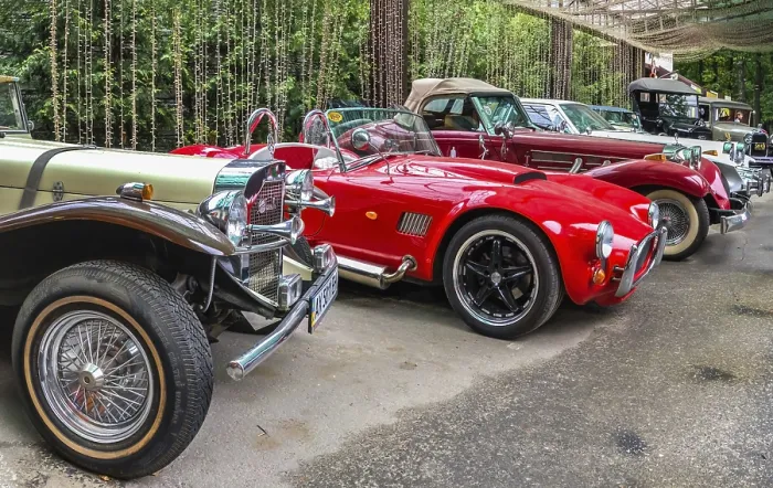 Framed Print : Kharkiv, Ukraine 07.15.2020. Exhibition of the vintage retro cars in Feldman's ecopark in Kharkiv