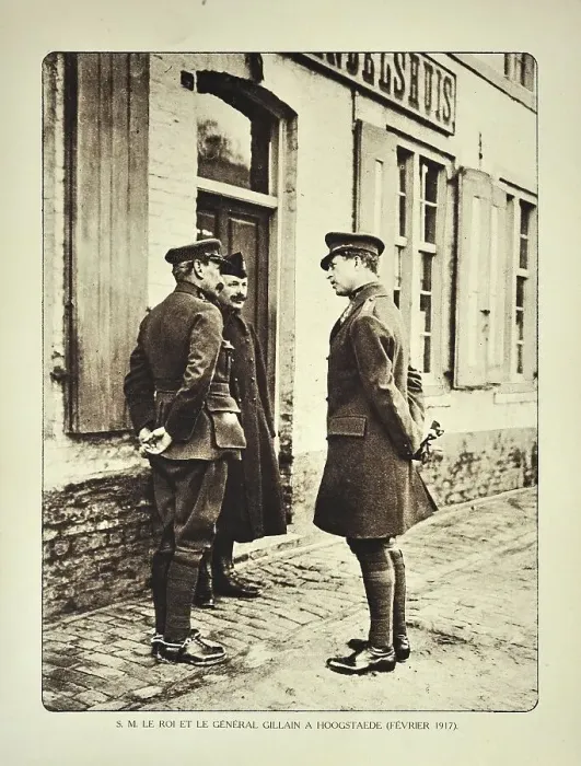 Framed Print : King Albert I and general Gillain at Hoogstade in Flanders during the First World War
