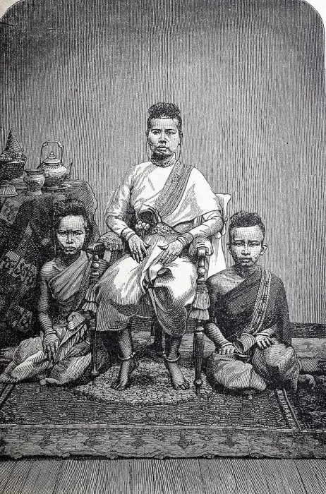 Framed Print : The King of Cambodia and his family