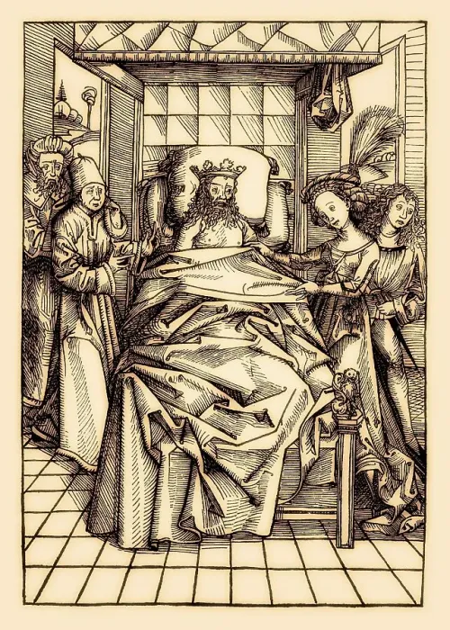 Framed Print : King David and Abishag, Anton Koburger