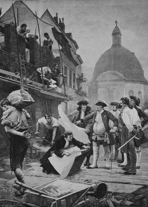 Framed Print : King Frederick William I visits the new buildings in the Berlin Friedrichstadt