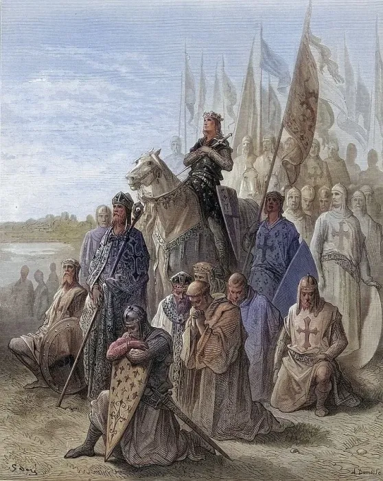 Framed Print : King Louis IX in front of Damietta during his first crusade in 1249 Framed Print : King Louis IX in front of Damietta during his first crusade in 1249