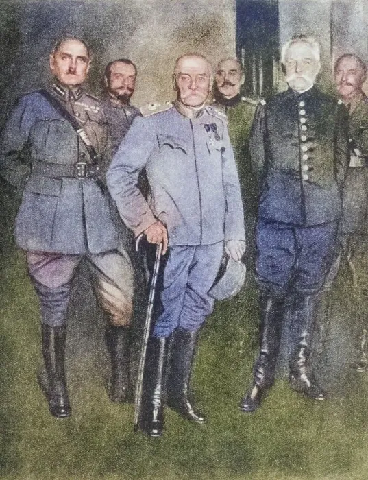 Framed Print : King Peter in exile, 1916: a historical group in Salonika