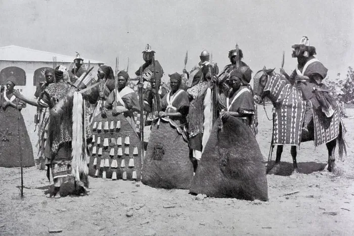 Framed Print : King Rey Bouba celebrating the French Colonel Brisset after the conquest of the country