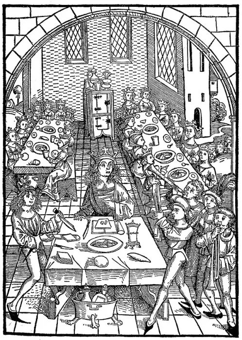 Framed Print : King Solomon with his wives at the table