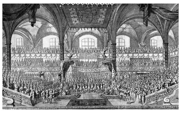 Framed Print : King Wilhelm I and the Queen with entourage in a church