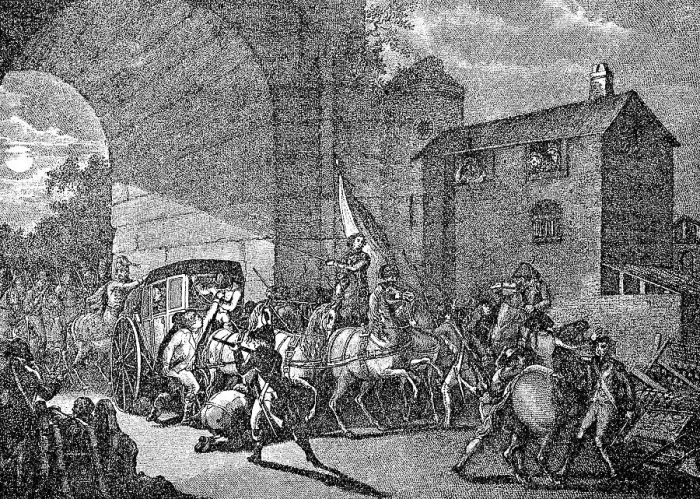 Framed Print : The King's arrest in front of the bridge of Varennes on 21 June 1791