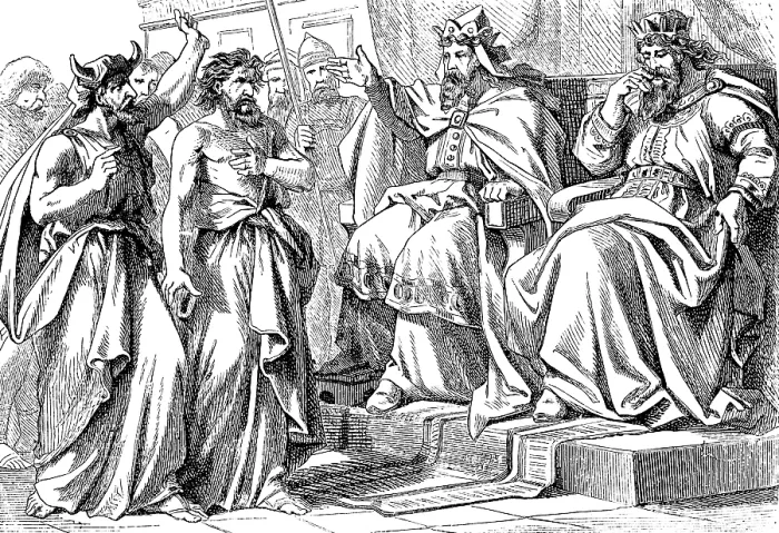 Framed Print : Kings Jehoshaphat and Ahab interrogate the prophets